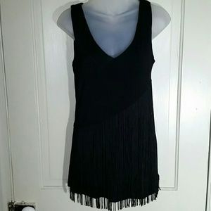Boston Proper Black Fringe Tunic